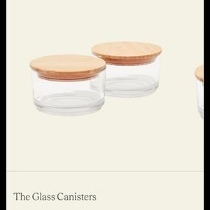 Material glass canister set of 2